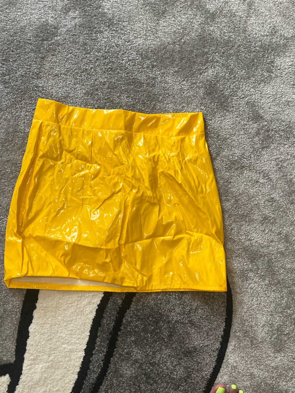 Yellow Vinyl Mini Skirt